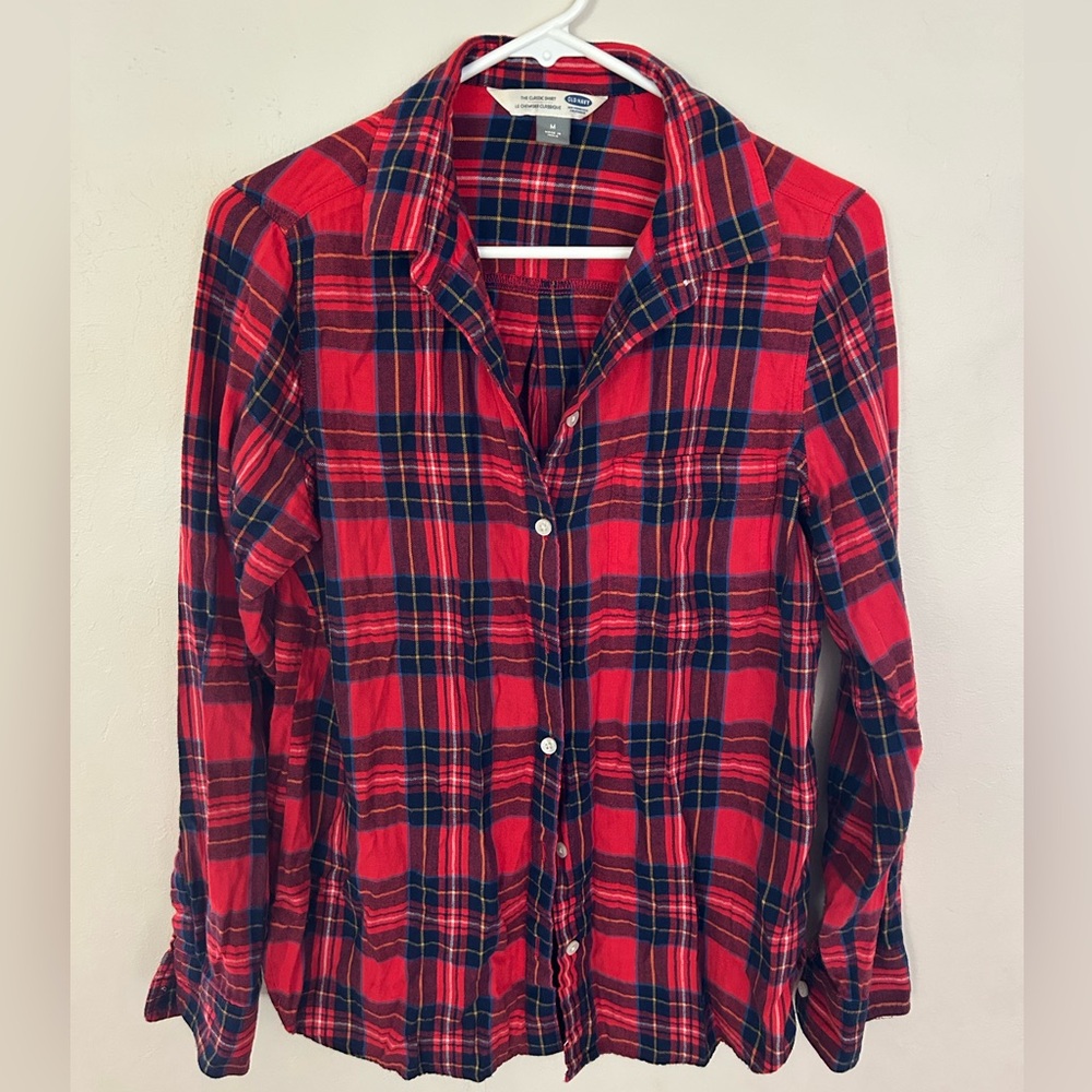 Old Navy Red and Blue Plaid Shirt
